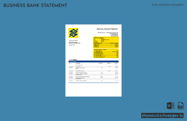Banco do Brasil – Kontoauszug der Bankorganisation (Word- und PDF-Beispiel)